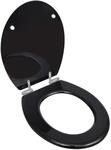 vidaXL Toilettensitz MDF Deckel mit Absenkautomatik Design Schwarz 140799
