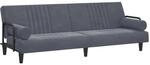 vidaXL Schlafsofa mit Armlehnen Dunkelgrau Samt 351895