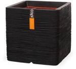 Capi Pflanztopf Rib NL quadratisch 50 cm x 50 cm x 50 cm Schwarz