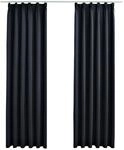 vidaXL Verdunkelungsvorh&auml;nge mit Haken 2 Stk Anthrazit 140x245cm