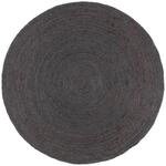 vidaXL Teppich Handgefertigt Jute Rund 240 Cm Dunkelgrau 1184026