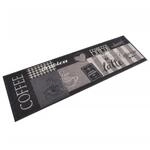 vidaXL K&uuml;chenteppich Waschbar Coffee Schwarz 45x150 cm Samt 136555