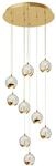 Lucande LED Pendelleuchte Hayley 9626556 Design Modern in Gold Messing aus Glas