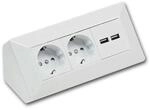 ChiliTec 2-Fach Steckdosenblock 2x USB A Wei&szlig; 250V 16A
