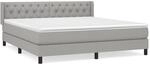 vidaXL Boxspringbett mit Matratze Hellgrau 160x200 cm Stoff 3129961