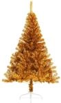 vidaXL K&uuml;nstlicher Halb-Weihnachtsbaum mit St&auml;nder Gold 180 cm PVC