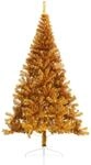 vidaXL K&uuml;nstlicher Halb-Weihnachtsbaum mit St&auml;nder Gold 240 cm PVC