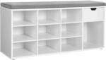 Vasagle Sitzbank 30,5 cm x 104 cm x 48 cm Wei&szlig;-Grau