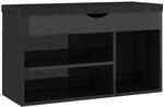 vidaXL Schuhbank mit Kissen Hochglanz-Schwarz 80x30x47cm Holzwerkstoff 326766