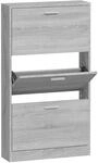 vidaXL Schuhschrank Grau Sonoma 59x17x108 cm Holzwerkstoff 342532