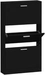 vidaXL Schuhschrank Schwarz 59x17x108 cm Holzwerkstoff 342528
