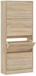vidaXL Schuhschrank Sonoma-Eiche 63x24x147 cm Holzwerkstoff 342543