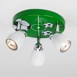 Brilliant LED-Spotrondell Soccer 3-flammig Gr&uuml;n und Schwarz-Wei&szlig;