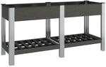 vidaXL Garten-Hochbeet mit Ablage Grau 150x50x75 cm WPC 362571