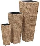 vidaXL Blumenk&uuml;bel 3 Stk Wasserhyazinthe Braun 45568