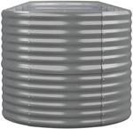 vidaXL Hochbeet Pulverbeschichteter Stahl 440x80x68 cm Grau 1096969
