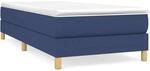 vidaXL Boxspringbett Blau 90x200 cm Stoff1368749