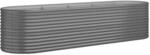 vidaXL Hochbeet Pulverbeschichteter Stahl 296x80x68 cm Grau 1094673