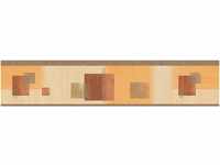Bricoflor Geometrische Tapeten Bordüre in Orange und Terracotta Esszimmer und