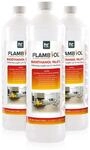 Flambiol Bioethanol 96,6% Premium f&uuml;r Ethanol-Tischkamin in Flaschen 3 x 1l