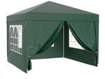 Wiltec Pavillon 3x3m in Gr&uuml;n mit UV-Schutz 50+ Gartenpavillon Partyzelt Camping