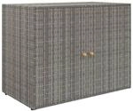 vidaXL Gartenschrank Grau 100x55,5x80 cm Poly Rattan