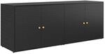 vidaXL Gartenschrank Schwarz 198x55,5x80 cm Poly Rattan