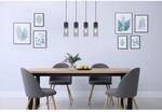 Globo Pendelleuchte Annika 4-flammig Schwarz matt-Rauchfarben 800 x 90 x 1560 mm