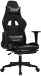 vidaXL Gaming-Stuhl mit Massage & Fu&szlig;st&uuml;tze Schwarz Kunstleder 345465