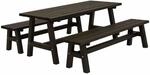 PLUS Gartensitzgruppe aus Holz 177 cm Schwarz Druckimpr&auml;gniert Country-Stil