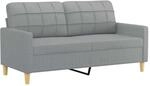 vidaXL 2-Sitzer-Sofa Hellgrau 140 cm Stoff 359091