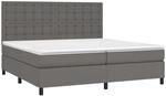 vidaXL Boxspringbett mit Matratze Grau 200x200 cm Kunstleder 3142867