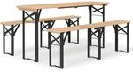 vidaXL 3-tlg Biertisch-Set Klappbar Massivholz Tanne