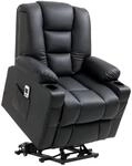 HOMCOM Massagesessel Kunstleder Stahl Schwarz 90L x 98B x 102H cm