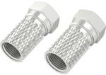 Hama Antennen-Adapter-Set F-Stecker 7 mm Schraubbar Silber 2 St&uuml;ck