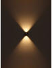 Globo LED-Wandleuchte Randi 2-flammig Schwarz matt 75 x 70 mm
