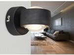 Globo LED-Wandleuchte Randi 2-flammig Schwarz matt 75 x 70 mm