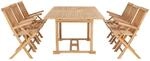 vidaXL 7-tlg Garten-Essgruppe 150-200 x 100 x 75 cm Massivholz Teak Modell 1