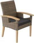 Tectake Rattan Stuhl Rosarno Mit Holzgestell Wetterfest Und Uvbest&auml;ndig Natur