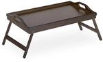 Relaxdays Betttablett Bambus Dunkelbraun Klappbar 22 cm x 61,5 cm x 30 cm 0,9 kg