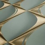 Livingwalls Tapete 3D Muster Gr&uuml;n und Gold 53 cm x 10,05 m AS-386913