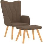 vidaXL Relaxsessel mit Hocker Braun Stoff 327537