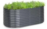 Blumfeldt High Grow Hochbeet 200x80x100 cm Stahl-Wellblech Einfacher Aufbau Oval