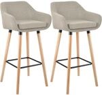CLP 2er Set Barhocker Grant Stoff Creme