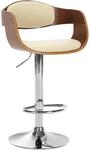CLP Barhocker Kingston Kunstleder Walnuss/Creme
