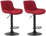 CLP 2er Set Barhocker Lentini Stoff Rot/Schwarz