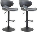 CLP 2er Set Barhocker Las Vegas Kunstleder Grau/Schwarz