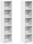vidaXL CD-Regale 2 Stk Wei&szlig; 21x16x93,5 cm Holzwerkstoff 802696