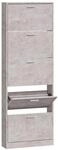 vidaXL Schuhschrank Betongrau 59x17x169 cm Holzwerkstoff 342513