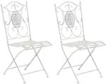 CLP 2er Set Klappst&uuml;hle Sibell Antik Wei&szlig;